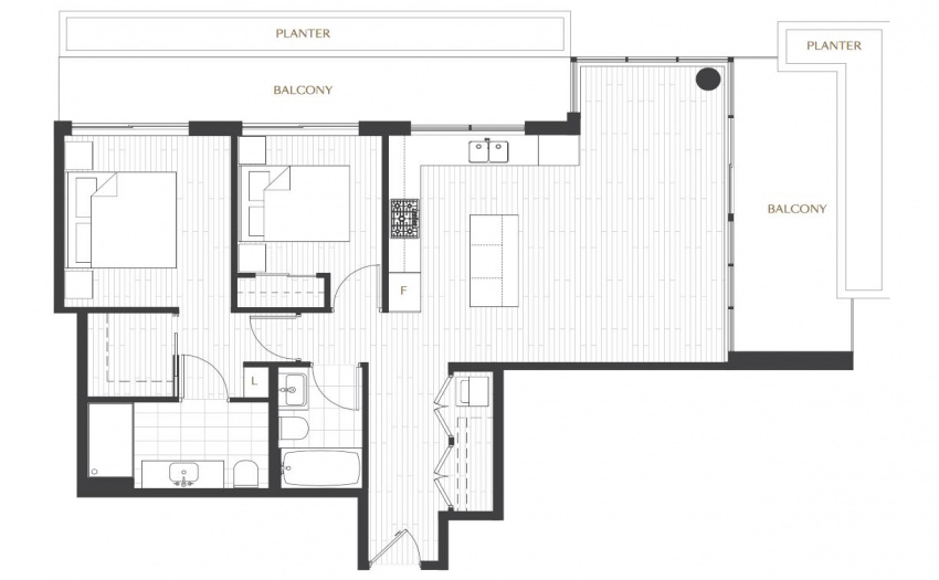 One of the rare corner unit with great functional floor plan and two expansive balconies and extended planter.