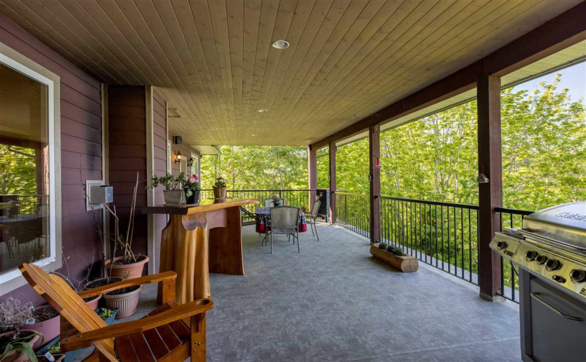 Large covered balcony from the kitchen
