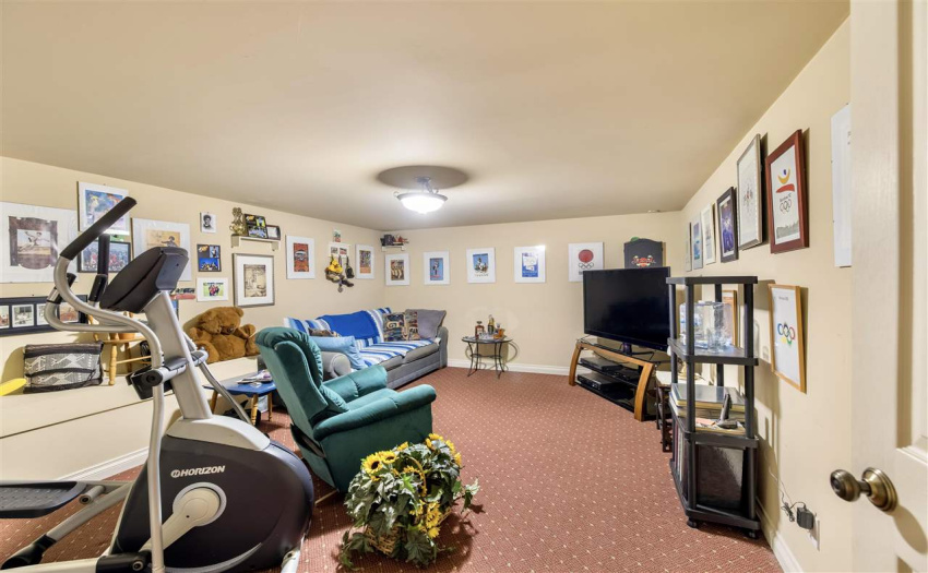 Media room located on the lowest floor