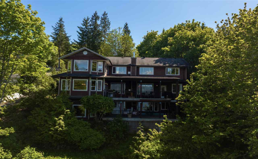 View of the home from the waters edge.