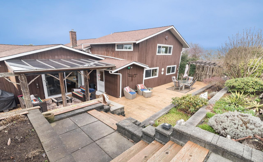 This private tiered back yard has it all and of course that view