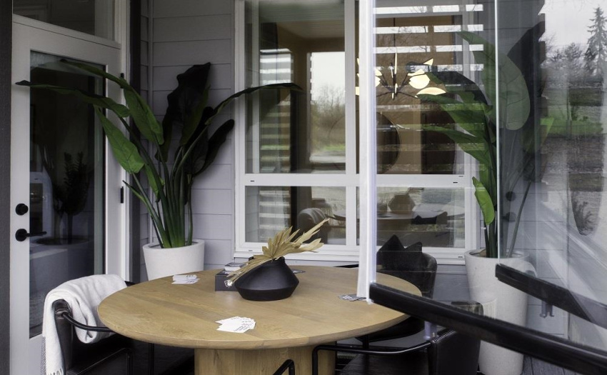 Enclosed glass balcony