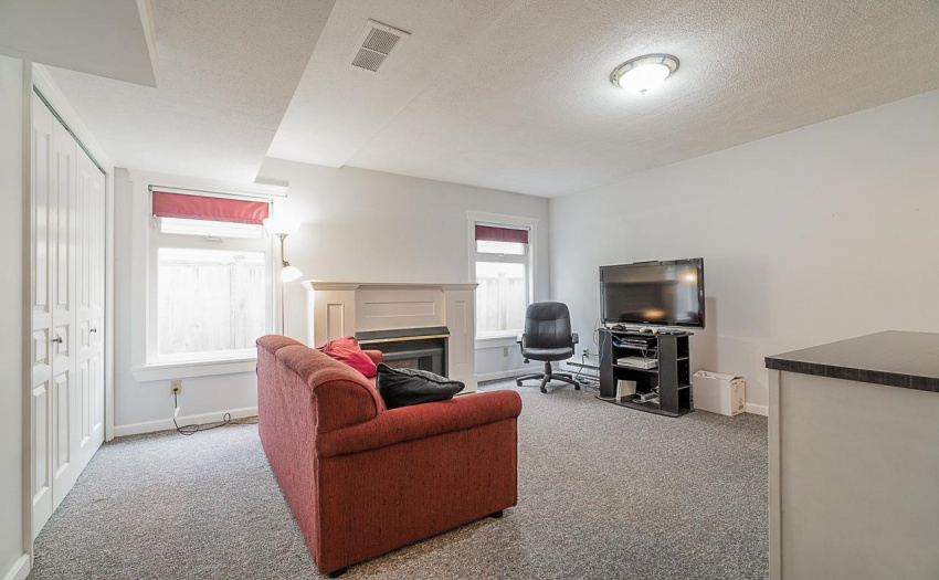 The suite has a gas fireplace and its own baseboard heating.