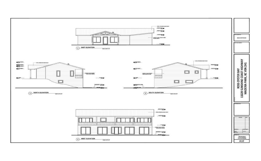 Site elevations for proposed 6 bed/6 bath home