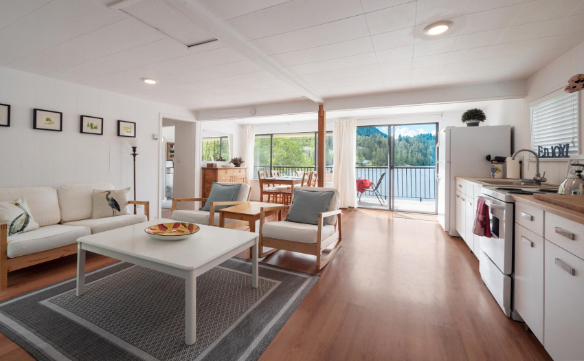 The bright open space and stunning view welcomes you in