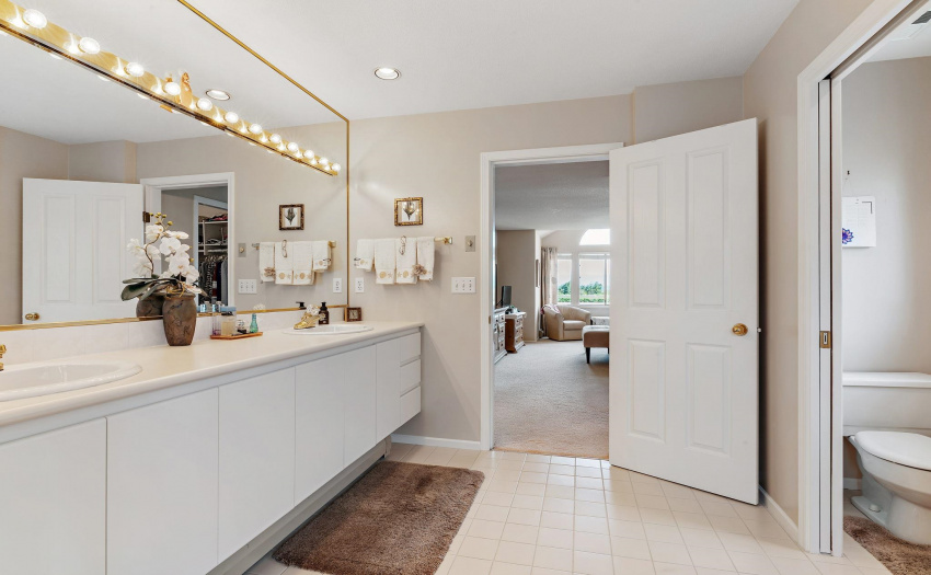 Spacious bathroom with dual sinks