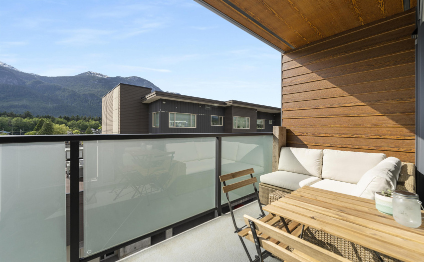 Lots of space for BBQ, relaxing and eating on this private patio with views of the Tantalus Range