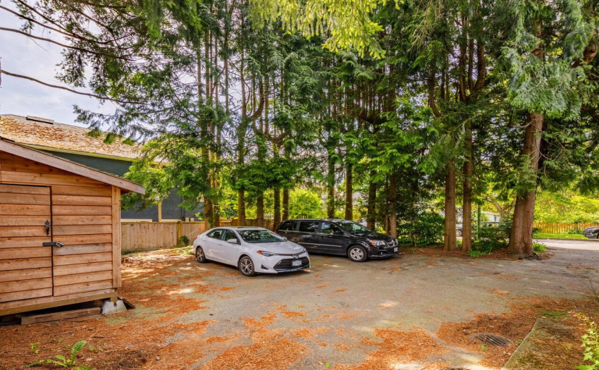 Very large backyard area with shed.  Can comfortably park over 4 cars.