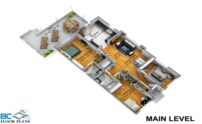 3D Floor Plan of 4194 Prince Albert St., Vancouver.