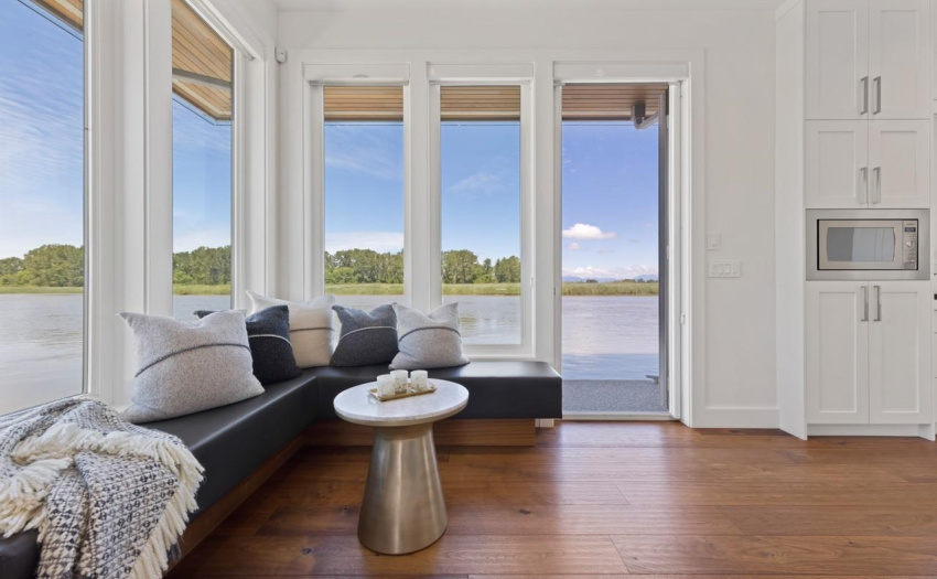 Wonderful area to relax and read a book while the river flows by just outside your door.