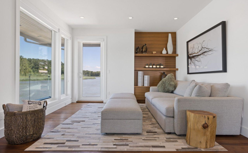 Relax in this wonderful upper area with water views.