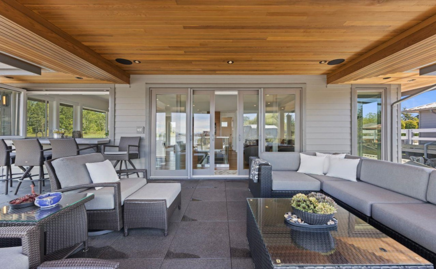 Covered and heated for your outdoor entertaining pleasure.