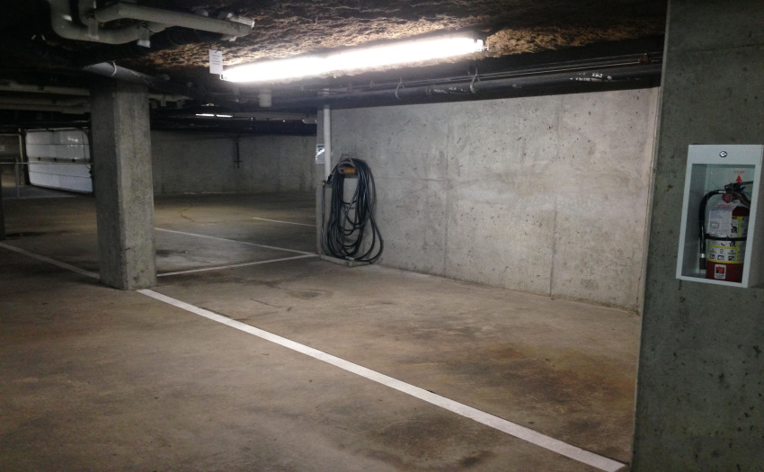 Common area for washing your car or bicycle.