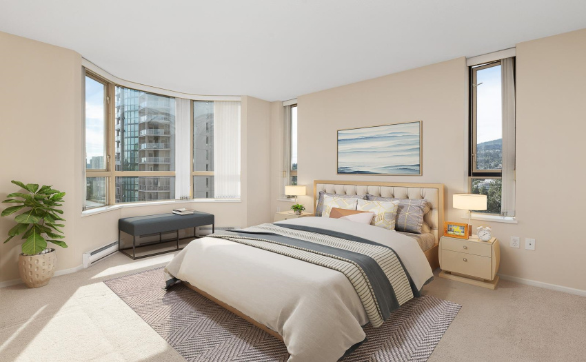 Virtually staged.  Leave the windows open and get a good cross-breeze while you take in a good nights sleep.