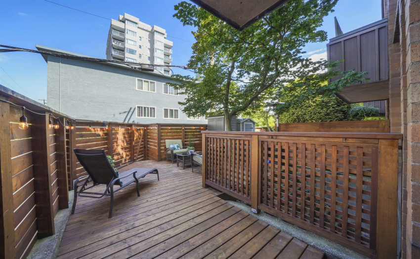 Back patio - access this quiet 360 sq.ft. oasis just off the main bedroom for some morning coffee