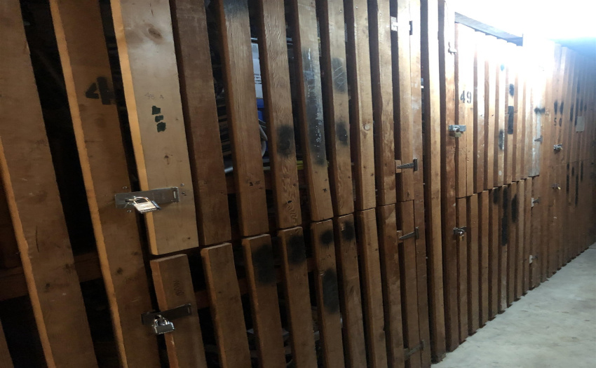 Ample size storage locker off of ground level parking
