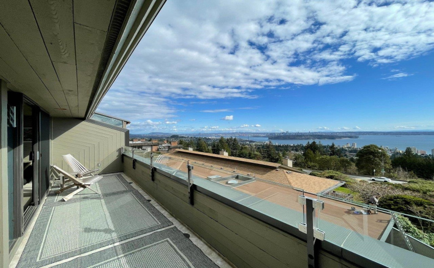 Deck spans the entire width of the condo