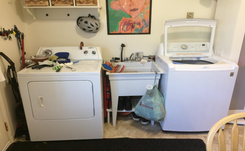 Laundry is located in the kitchen of each unit.