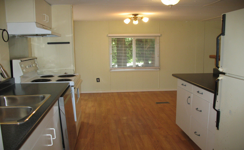 View from the laundry area towards the dining room.