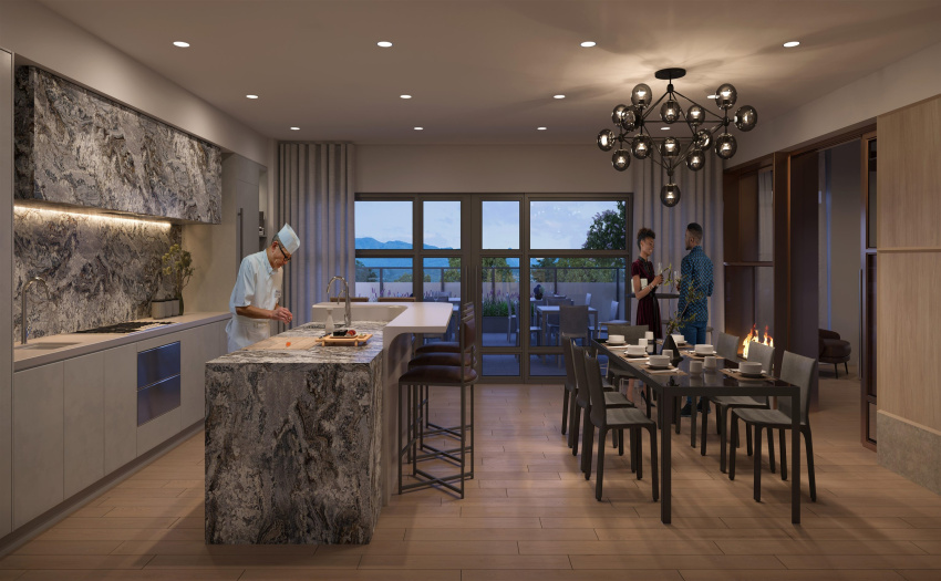 Deluxe gourmet chef???s kitchen private dining room