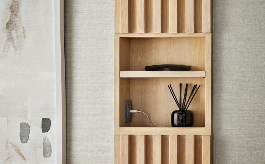 USB charging ports in kitchen &  entry niche