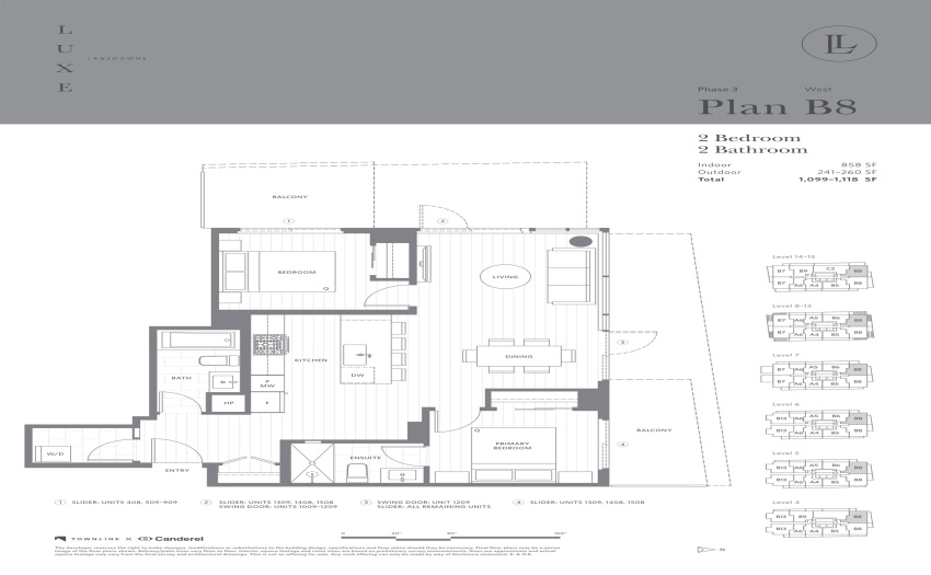 B8 Plan - 858 sf