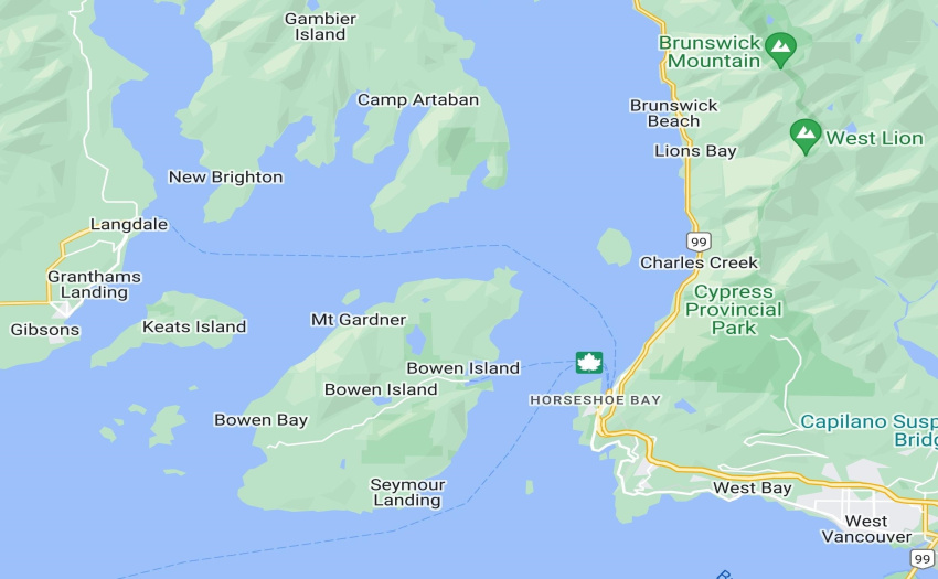 Keats Island is a close 30 min to commute to Horsehoe Bay and a 15 min commute to Gibsons