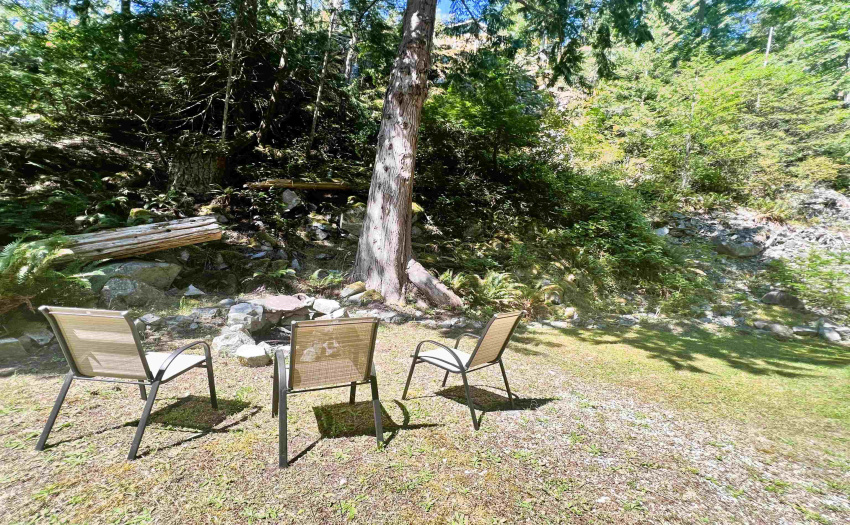 Private yard with fire pit