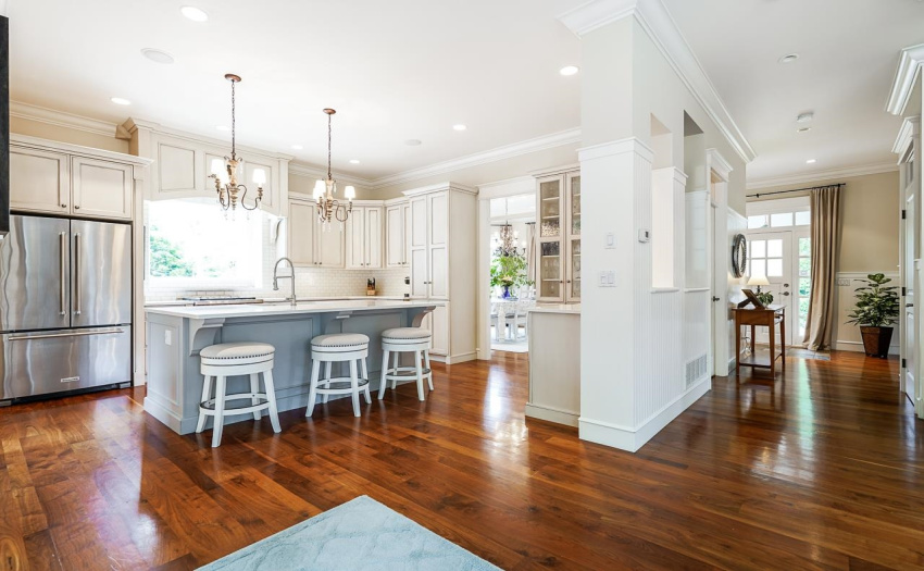 Bright kitchen with gas stove