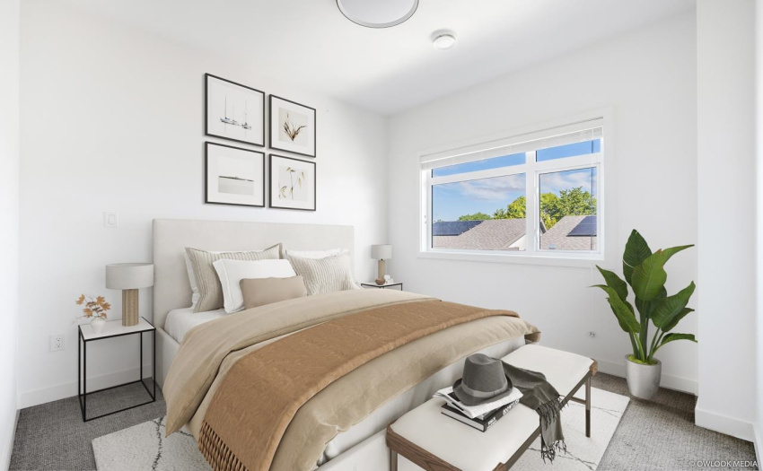 Virtually staged Master Bedroom