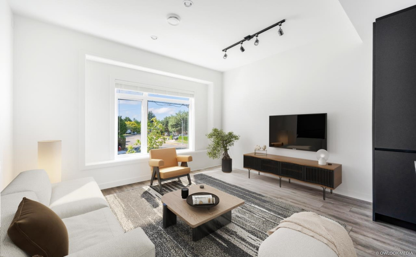Virtually staged living room