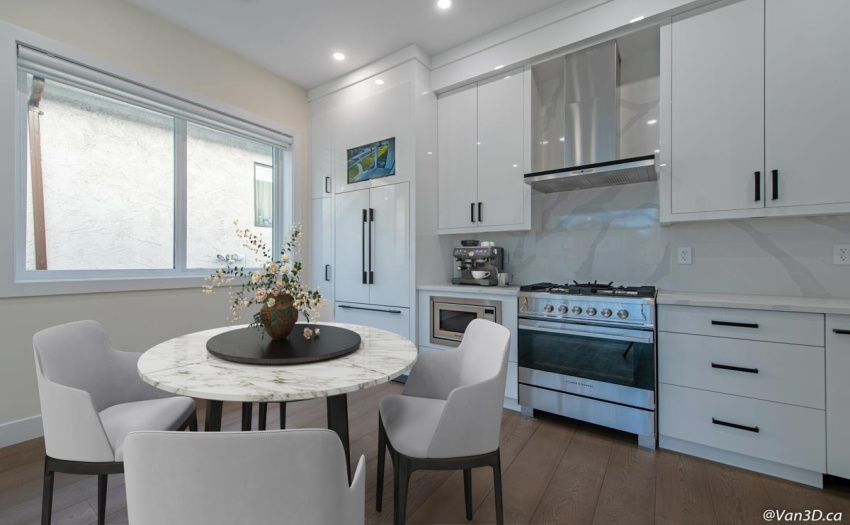 Built in high end Fisher & Paykel appliances with gas range, stone countertops, camera/security system, Nest thermostat, electric fireplace, and A/C.