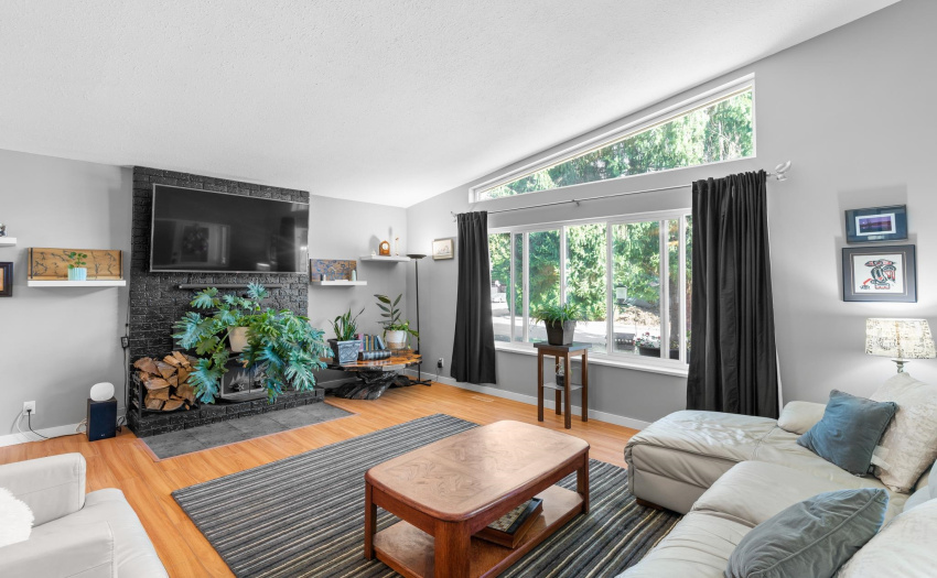 4. Living Room fireplace and window