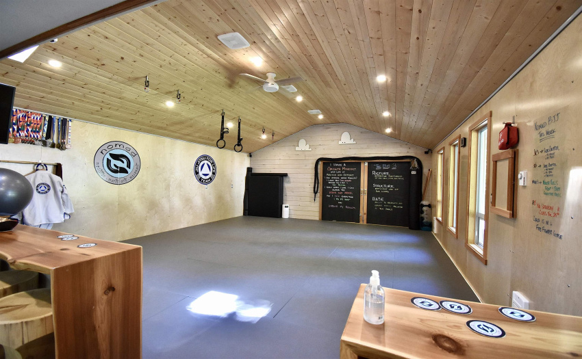 Presently utilized as a martial arts training room