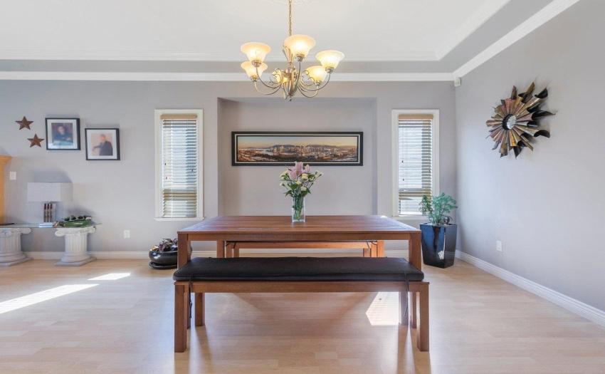 Large dining area with inset for buffet or china cabinet