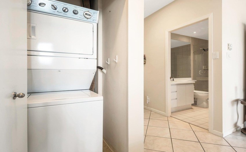 Stackable in-suite laundry with extra ventilation fan