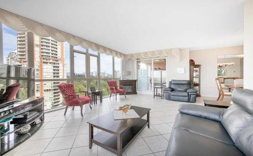 Spacious living room with panoramic mountain views