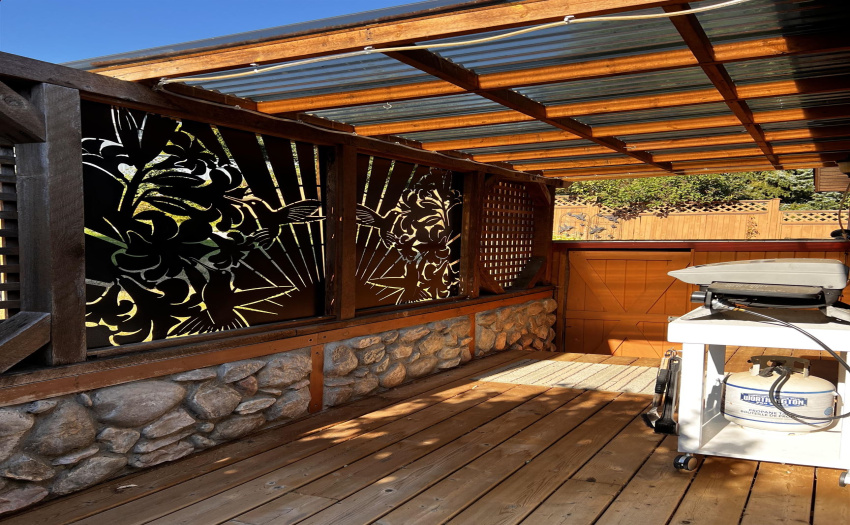 Covered deck outside of master bedroom