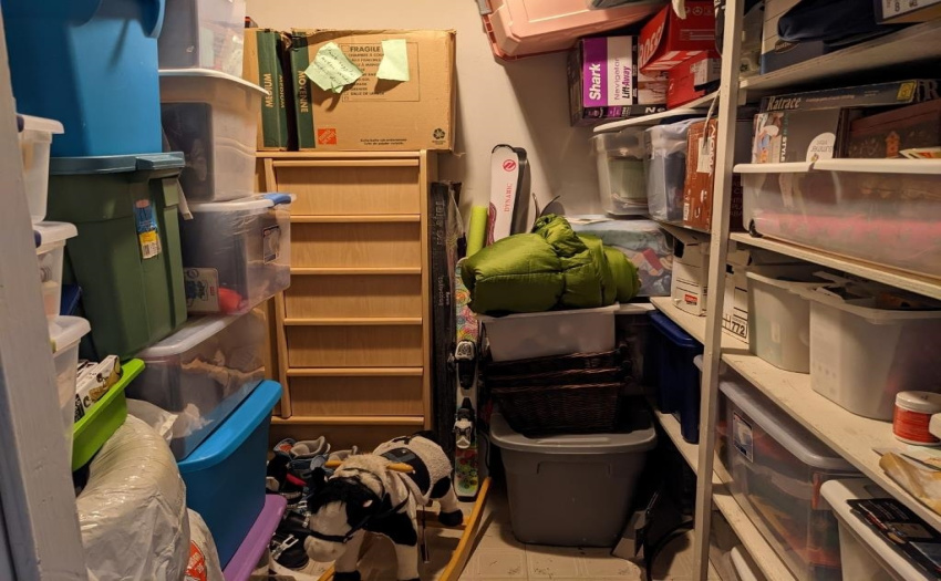 Storage room in garage