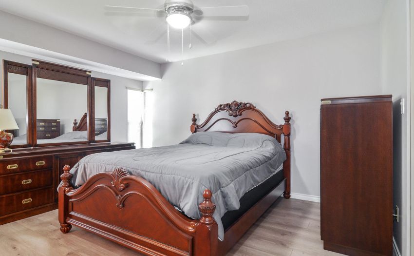 Located at the back of the home overlooking the yard.