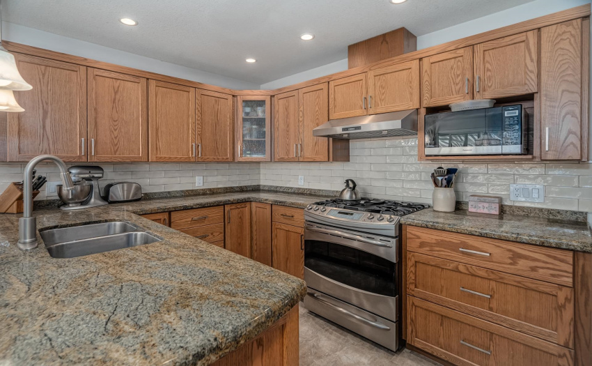 Loads of storage with cabinets and drawers. Lots of counter space.