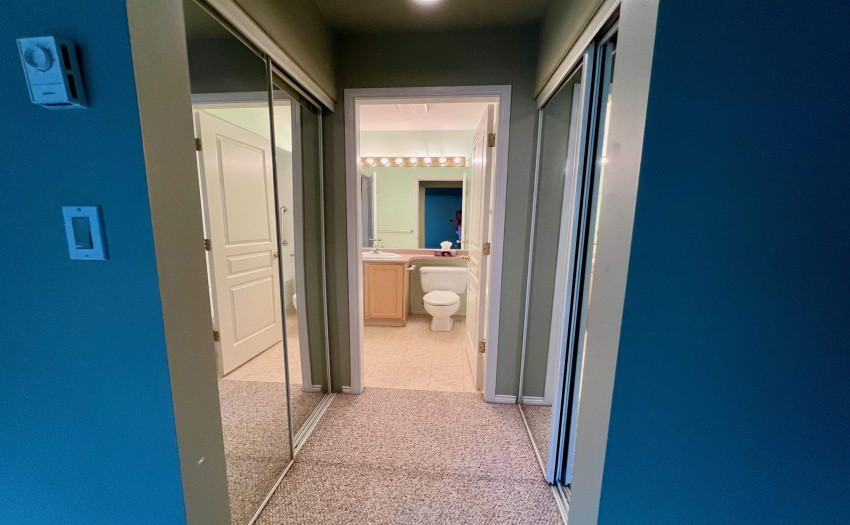 Walk thru closet to bathroom