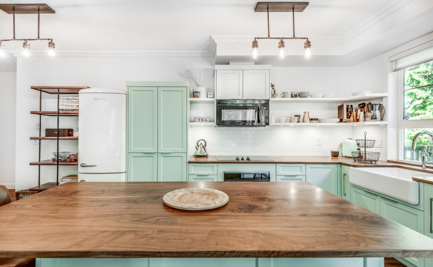 sumptuous walnut custom work surfaces