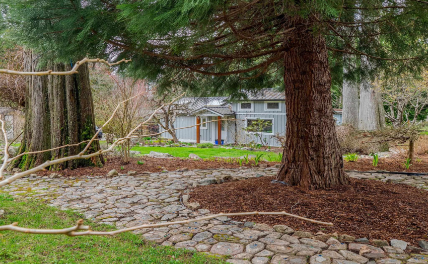 Fully contained 2 bedroom cottage with its own charm.   Separate gardens, patios and privacy set to the front of the property.  Vaulted ceilings, natural gas fireplace, and laundry make it great for family or guests, bed and breakfast or long term rental.