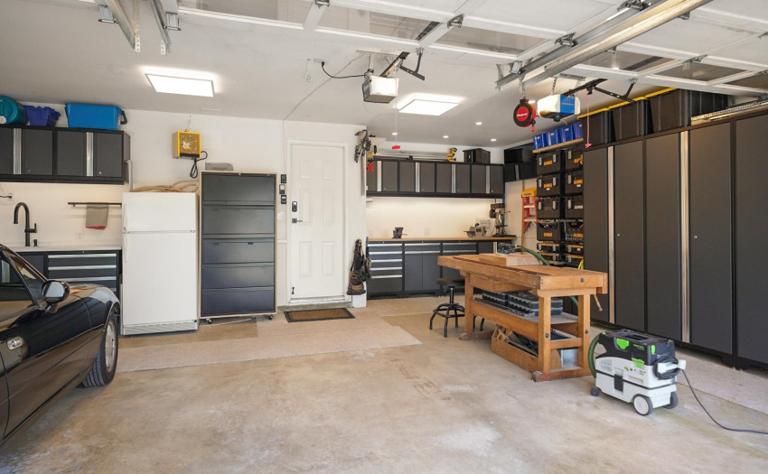 All Garage cabinets and storage racks included.